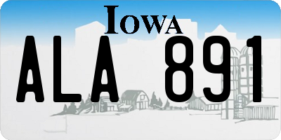 IA license plate ALA891