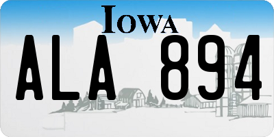 IA license plate ALA894