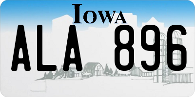 IA license plate ALA896