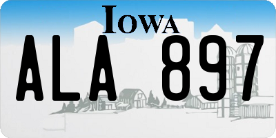 IA license plate ALA897