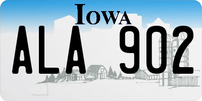 IA license plate ALA902
