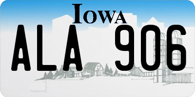 IA license plate ALA906