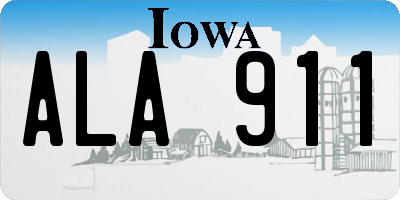 IA license plate ALA911