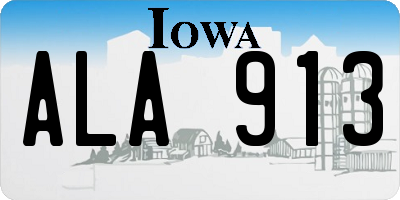 IA license plate ALA913