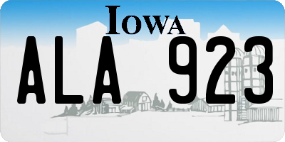 IA license plate ALA923
