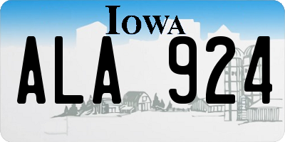 IA license plate ALA924