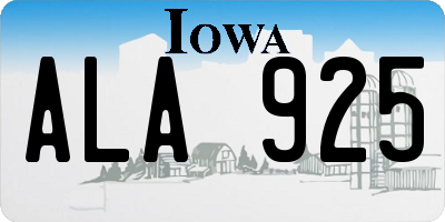 IA license plate ALA925