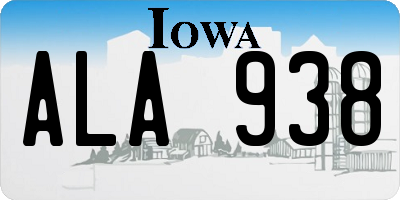 IA license plate ALA938