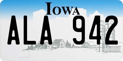 IA license plate ALA942