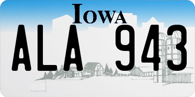 IA license plate ALA943