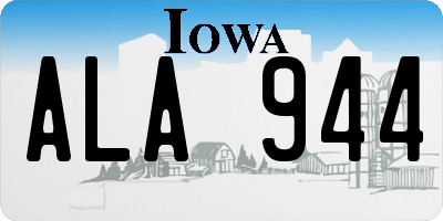 IA license plate ALA944