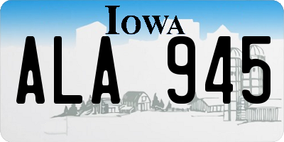 IA license plate ALA945
