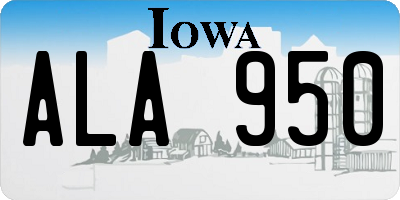 IA license plate ALA950