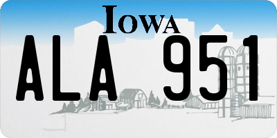 IA license plate ALA951