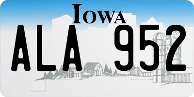 IA license plate ALA952
