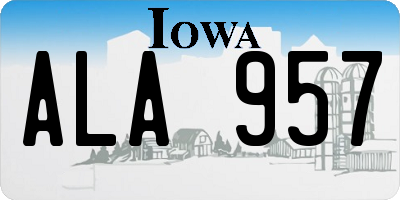 IA license plate ALA957