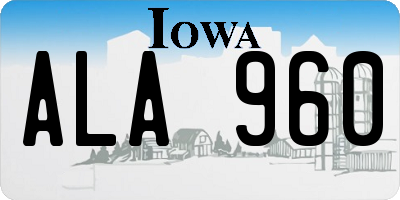 IA license plate ALA960