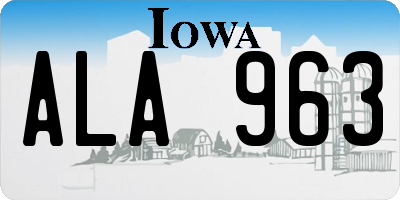 IA license plate ALA963