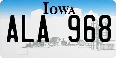 IA license plate ALA968