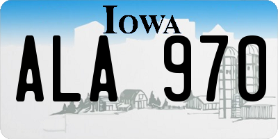 IA license plate ALA970