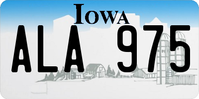 IA license plate ALA975