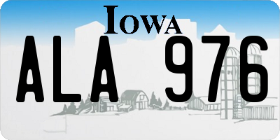 IA license plate ALA976