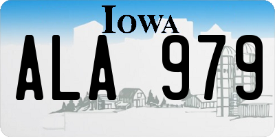 IA license plate ALA979