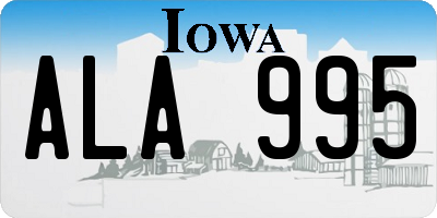 IA license plate ALA995