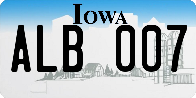 IA license plate ALB007