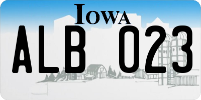 IA license plate ALB023