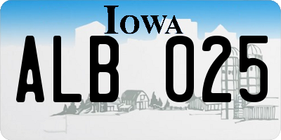 IA license plate ALB025