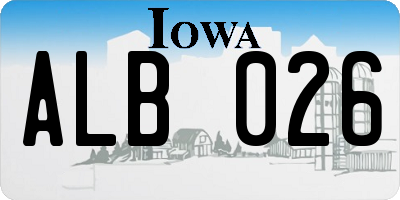 IA license plate ALB026