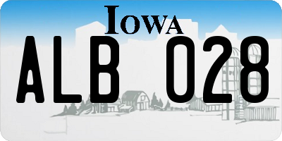 IA license plate ALB028