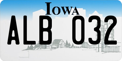 IA license plate ALB032