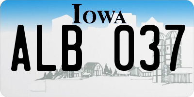 IA license plate ALB037