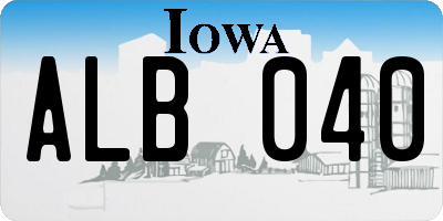 IA license plate ALB040