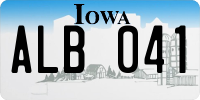 IA license plate ALB041