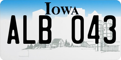 IA license plate ALB043