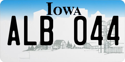 IA license plate ALB044