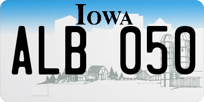 IA license plate ALB050