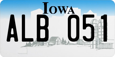 IA license plate ALB051