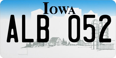 IA license plate ALB052