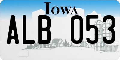 IA license plate ALB053