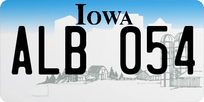 IA license plate ALB054