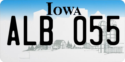 IA license plate ALB055
