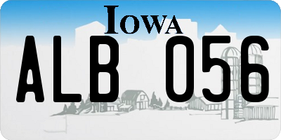IA license plate ALB056