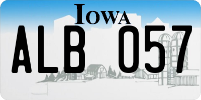 IA license plate ALB057