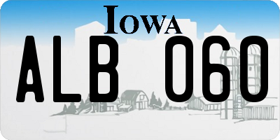 IA license plate ALB060