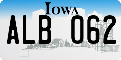 IA license plate ALB062