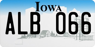 IA license plate ALB066